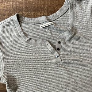 Waffle Cropped Lounge Top